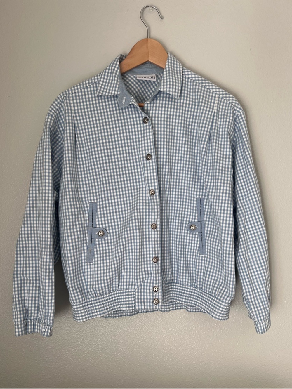 Vintage Jantzen Petites Gingham Blue, Jacket, Medium